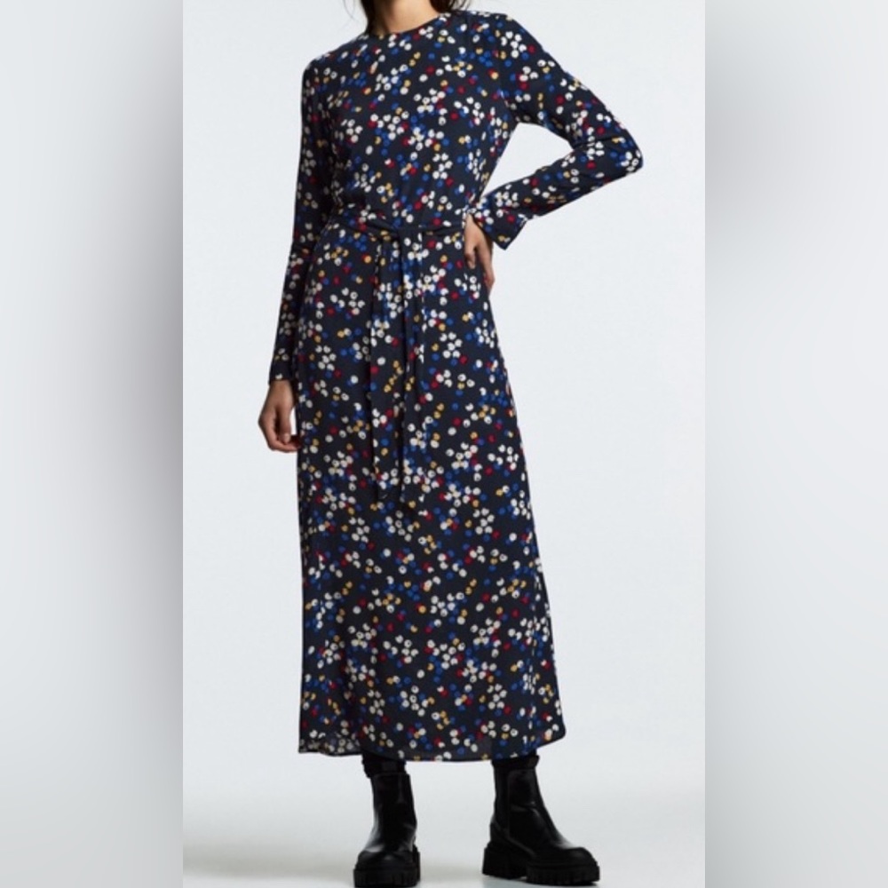 NWT Zara Colorful Midi Polka Dot Dress